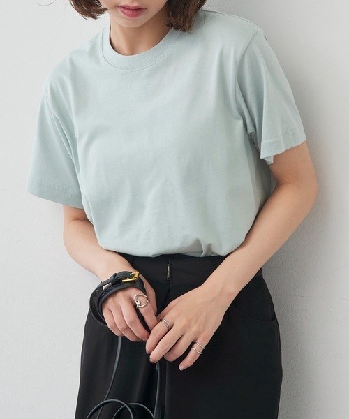 TRUSS(トラス)の「【TRUSS】オーガニックコットンTシャツ OGB-910(Tシャツ/カットソー・メンズ・ホワイト/ライトパープル/スミクロ/ネイビー/ブラック/スモークピンク/スモーキーグリーン系/グレイッシュベージュ/グレイッシュブルー/ナチュラル・S/M/L/XL)」の6枚目の写真