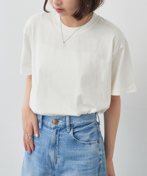 TRUSS(トラス)の「【TRUSS】オーガニックコットンTシャツ OGB-910(Tシャツ/カットソー・メンズ・ホワイト/ライトパープル/スミクロ/ネイビー/ブラック/スモークピンク/スモーキーグリーン系/グレイッシュベージュ/グレイッシュブルー/ナチュラル・S/M/L/XL)」の4枚目の写真