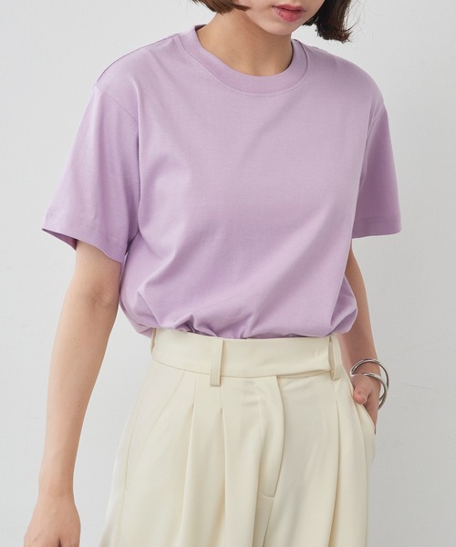 TRUSS(トラス)の「【TRUSS】オーガニックコットンTシャツ OGB-910(Tシャツ/カットソー・メンズ・ホワイト/ライトパープル/スミクロ/ネイビー/ブラック/スモークピンク/スモーキーグリーン系/グレイッシュベージュ/グレイッシュブルー/ナチュラル・S/M/L/XL)」の9枚目の写真