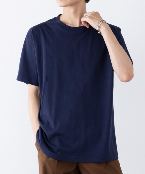 TRUSS(トラス)の「【TRUSS】オーガニックコットンTシャツ OGB-910(Tシャツ/カットソー・メンズ・ホワイト/ライトパープル/スミクロ/ネイビー/ブラック/スモークピンク/スモーキーグリーン系/グレイッシュベージュ/グレイッシュブルー/ナチュラル・S/M/L/XL)」の7枚目の写真