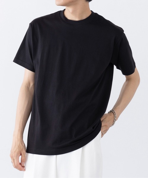 TRUSS(トラス)の「【TRUSS】オーガニックコットンTシャツ OGB-910(Tシャツ/カットソー・メンズ・ホワイト/ライトパープル/スミクロ/ネイビー/ブラック/スモークピンク/スモーキーグリーン系/グレイッシュベージュ/グレイッシュブルー/ナチュラル・S/M/L/XL)」の3枚目の写真