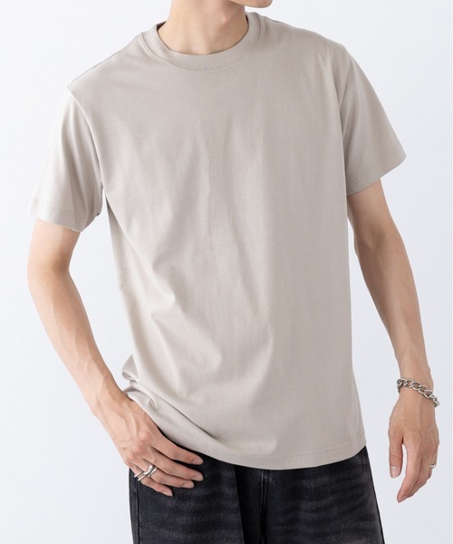 TRUSS(トラス)の「【TRUSS】オーガニックコットンTシャツ OGB-910(Tシャツ/カットソー・メンズ・ホワイト/ライトパープル/スミクロ/ネイビー/ブラック/スモークピンク/スモーキーグリーン系/グレイッシュベージュ/グレイッシュブルー/ナチュラル・S/M/L/XL)」の5枚目の写真