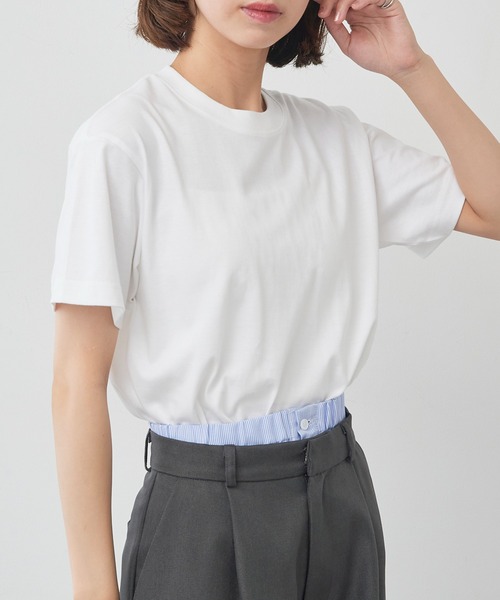 TRUSS(トラス)の「【TRUSS】オーガニックコットンTシャツ OGB-910(Tシャツ/カットソー・メンズ・ホワイト/ライトパープル/スミクロ/ネイビー/ブラック/スモークピンク/スモーキーグリーン系/グレイッシュベージュ/グレイッシュブルー/ナチュラル・S/M/L/XL)」の17枚目の写真