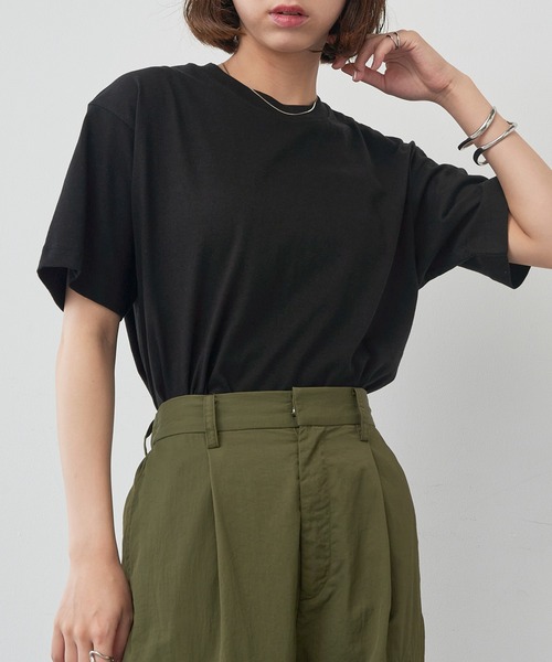 TRUSS(トラス)の「【TRUSS】オーガニックコットンTシャツ OGB-910(Tシャツ/カットソー・メンズ・ホワイト/ライトパープル/スミクロ/ネイビー/ブラック/スモークピンク/スモーキーグリーン系/グレイッシュベージュ/グレイッシュブルー/ナチュラル・S/M/L/XL)」の12枚目の写真