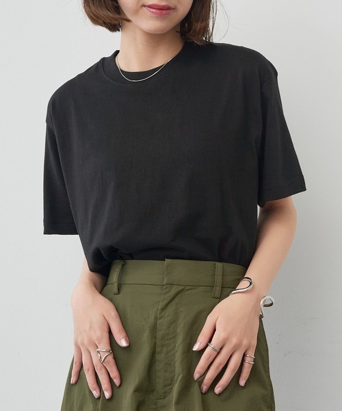 TRUSS(トラス)の「【TRUSS】オーガニックコットンTシャツ OGB-910(Tシャツ/カットソー・メンズ・ホワイト/ライトパープル/スミクロ/ネイビー/ブラック/スモークピンク/スモーキーグリーン系/グレイッシュベージュ/グレイッシュブルー/ナチュラル・S/M/L/XL)」の11枚目の写真