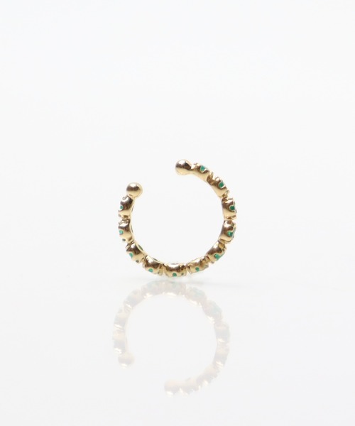 anq.（アンク）の「「anq.」SV925・グリーンオニキス/ロードライトガーネット　イヤーカフ（イヤーカフ・レディース・グリーン/ピンク・ONE SIZE）」の4枚目の写真