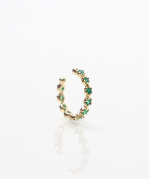 anq.（アンク）の「「anq.」SV925・グリーンオニキス/ロードライトガーネット　イヤーカフ（イヤーカフ・レディース・グリーン/ピンク・ONE SIZE）」の8枚目の写真