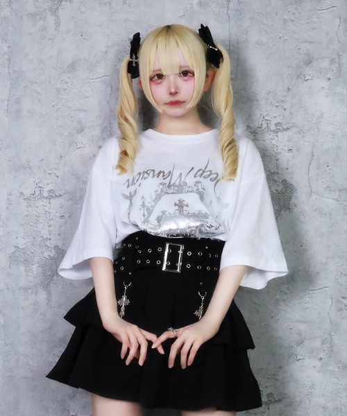 クロス羽箔プリントTシャツ（Tシャツ/カットソー）｜Amilige
