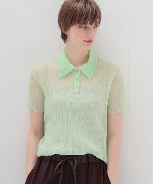 sheer random rib POLO(シアーランダムリブポロ)（ポロシャツ
