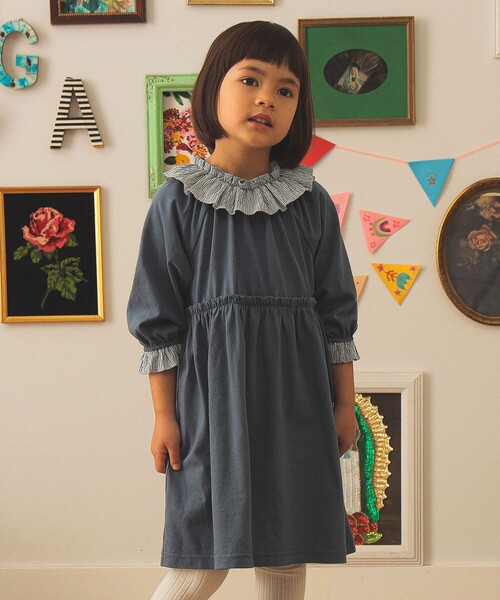 セール】フリル スモック ワンピース（90～140cm）（ワンピース
