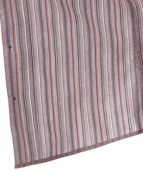 MK MICHEL KLEIN HOMME （エムケーミッシェルクランオム）の「【残りわずか/在庫限り！/日本製生地使用】ドビーリバーシブルストライプ半袖シャツ（シャツ/ブラウス・メンズ・ボルドー/ホワイト/ダークインディゴブルー・46/48/51）」の21枚目の写真