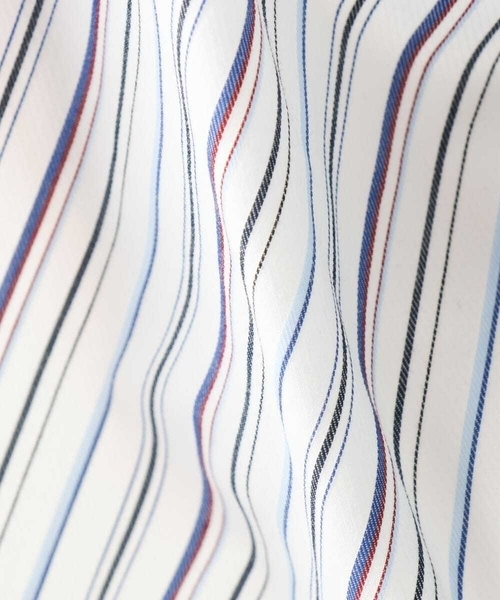 MK MICHEL KLEIN HOMME （エムケーミッシェルクランオム）の「【残りわずか/在庫限り！/日本製生地使用】ドビーリバーシブルストライプ半袖シャツ（シャツ/ブラウス・メンズ・ボルドー/ホワイト/ダークインディゴブルー・46/48/51）」の4枚目の写真