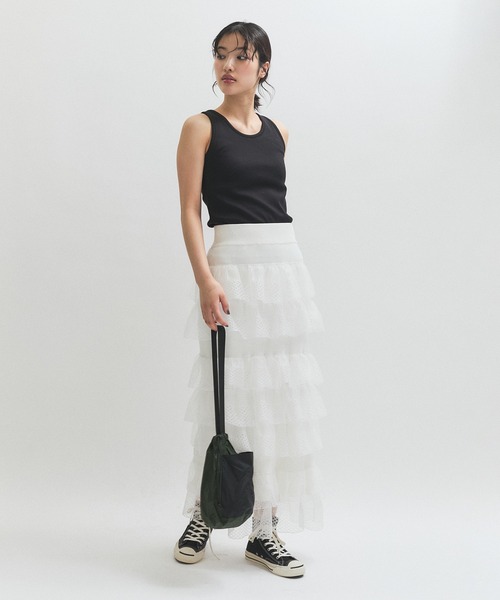 ADAM ET ROPE'（アダムエロペ）の「カップインサークルカットアメスリタンクトップ（タンクトップ・レディース・ブラック/レッド・FREE）」の4枚目の写真