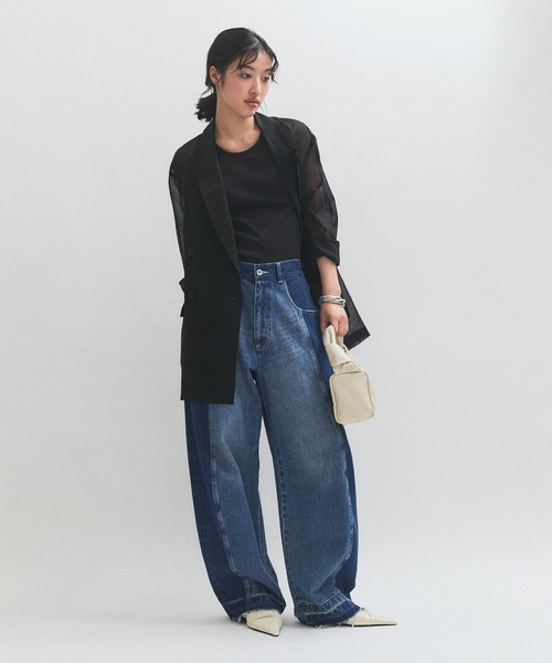 ADAM ET ROPE'（アダムエロペ）の「カップインサークルカットアメスリタンクトップ（タンクトップ・レディース・ブラック/レッド・FREE）」の7枚目の写真