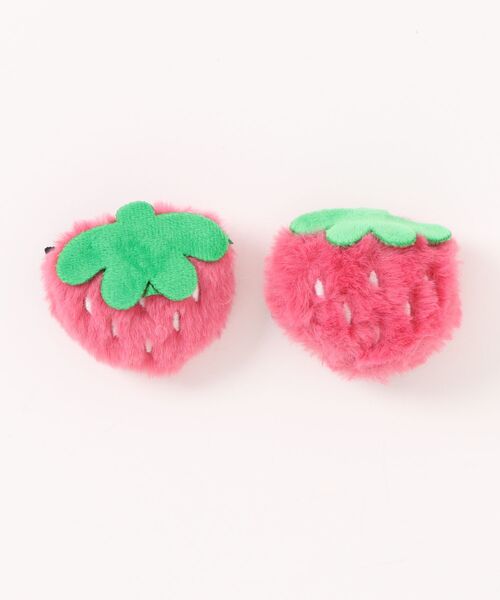 IMARI / イマリ 】 もこもこ イチゴ ヘアクリップ ( 2個セット