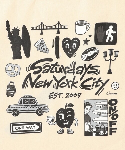 Saturdays NYC（サタデーズ ニューヨークシティ ）の「Chocomoo x Saturdays NYC Tote Bag（トートバッグ・メンズ・ブラック/ワイン/キナリ・FREE）」の9枚目の写真