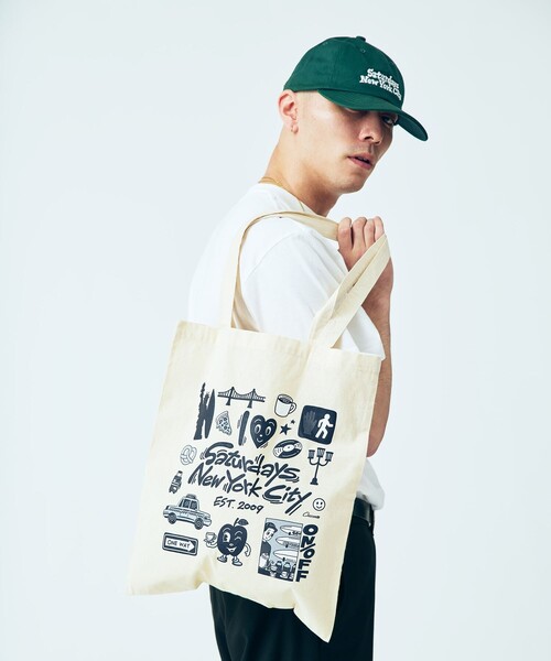 Saturdays NYC（サタデーズ ニューヨークシティ ）の「Chocomoo x Saturdays NYC Tote Bag（トートバッグ・メンズ・ブラック/ワイン/キナリ・FREE）」の4枚目の写真