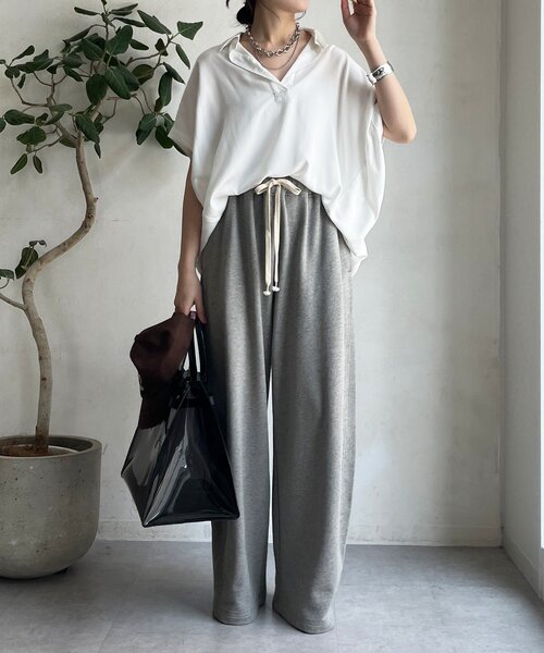 DouDou(ドゥドゥ)の「リヨセルツイルスキッパーシャツ(シャツ/ブラウス・レディース・ブラック/オフホワイト/モカ・FREE)」の6枚目の写真