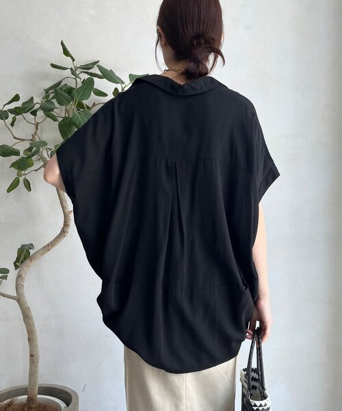 ブラウス シャツ リヨセルツイルスキッパーシャツ レディース DouDou ブラウス シャツ リヨセルツイルスキッパーシャツ
