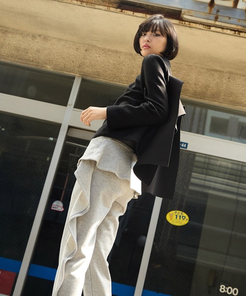 AVIE(アビィ)の「フリルデザインスウェットパンツ(スウェットパンツ・レディース・トップグレー/ブラック・38)」の18枚目の写真
