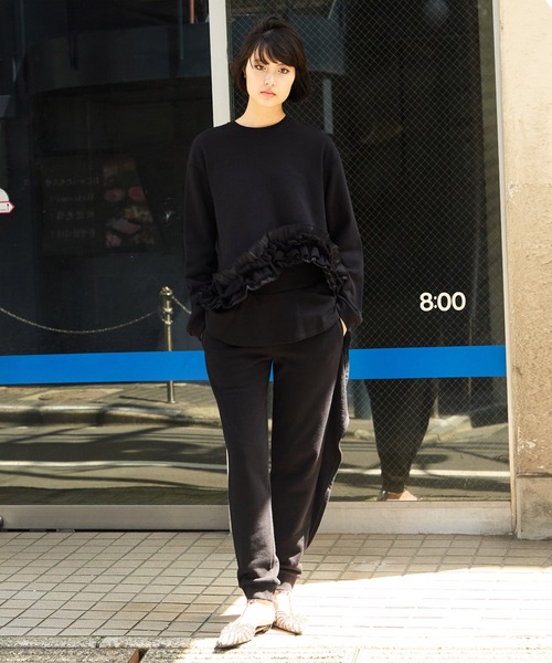 AVIE(アビィ)の「フリルデザインスウェットパンツ(スウェットパンツ・レディース・トップグレー/ブラック・38)」の21枚目の写真