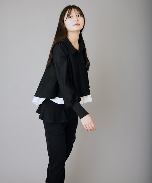 AVIE(アビィ)の「フリルデザインスウェットパンツ(スウェットパンツ・レディース・トップグレー/ブラック・38)」の7枚目の写真