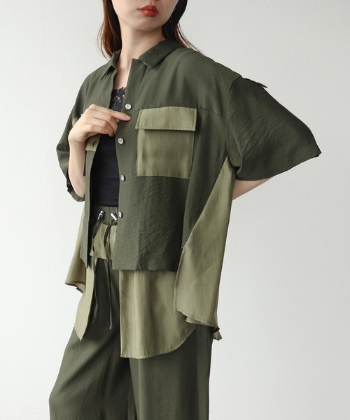 Cepica(セピカ)の「【MARECHAL TERRE / マルシャルテル】オープンカラーシャツ(シャツ/ブラウス・レディース・カーキ・FREE)」の7枚目の写真