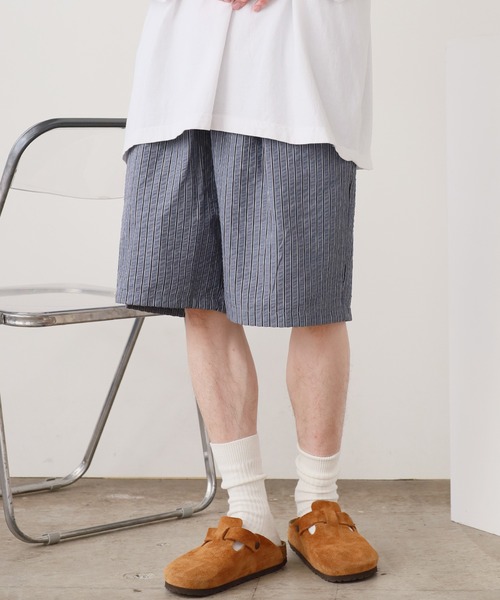 ROOPTOKYO（ループトウキョウ）の「しぼ加工 ストライプデザインハーフパンツ（その他パンツ・メンズ・ダークブルー/アイボリー・M/L）」の11枚目の写真