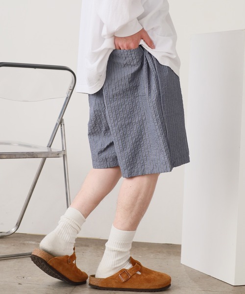 ROOPTOKYO（ループトウキョウ）の「しぼ加工 ストライプデザインハーフパンツ（その他パンツ・メンズ・ダークブルー/アイボリー・M/L）」の12枚目の写真