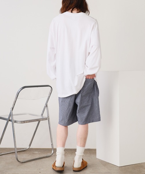 ROOPTOKYO（ループトウキョウ）の「しぼ加工 ストライプデザインハーフパンツ（その他パンツ・メンズ・ダークブルー/アイボリー・M/L）」の15枚目の写真