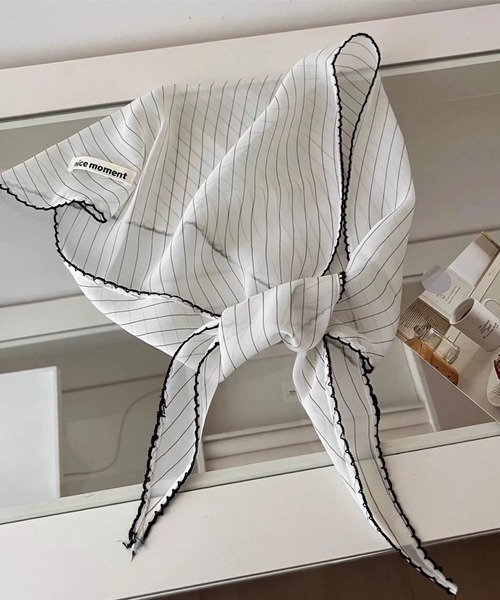 ammy.（エイミードット）の「【 ammy. / エイミードット 】 ストライプ ドット柄 三角スカーフ / ヘアバンド（バンダナ/スカーフ・レディース・B/D/C/A・FREE）」の17枚目の写真