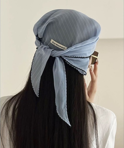 ammy.（エイミードット）の「【 ammy. / エイミードット 】 ストライプ ドット柄 三角スカーフ / ヘアバンド（バンダナ/スカーフ・レディース・B/D/C/A・FREE）」の14枚目の写真