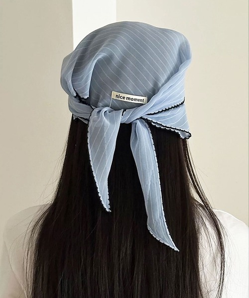 ammy.（エイミードット）の「【 ammy. / エイミードット 】 ストライプ ドット柄 三角スカーフ / ヘアバンド（バンダナ/スカーフ・レディース・B/D/C/A・FREE）」の12枚目の写真