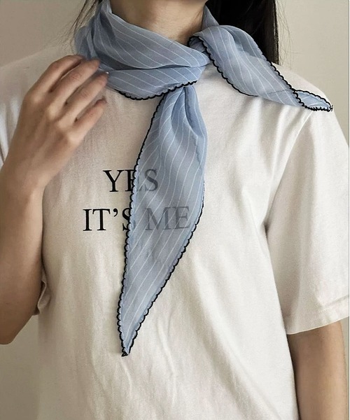 ammy.（エイミードット）の「【 ammy. / エイミードット 】 ストライプ ドット柄 三角スカーフ / ヘアバンド（バンダナ/スカーフ・レディース・B/D/C/A・FREE）」の11枚目の写真