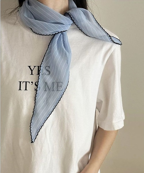 ammy.（エイミードット）の「【 ammy. / エイミードット 】 ストライプ ドット柄 三角スカーフ / ヘアバンド（バンダナ/スカーフ・レディース・B/D/C/A・FREE）」の10枚目の写真