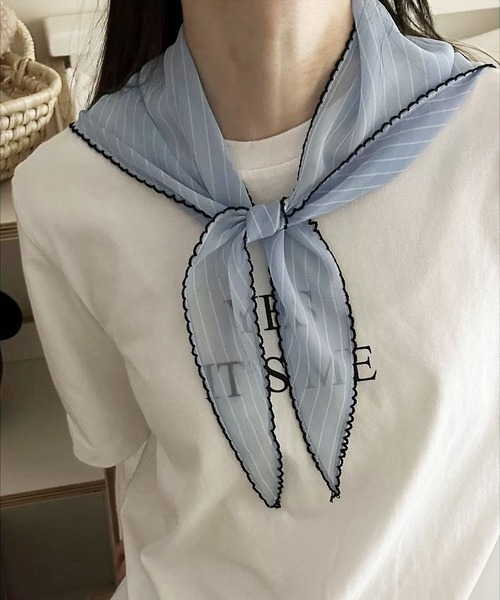 ammy.（エイミードット）の「【 ammy. / エイミードット 】 ストライプ ドット柄 三角スカーフ / ヘアバンド（バンダナ/スカーフ・レディース・B/D/C/A・FREE）」の9枚目の写真