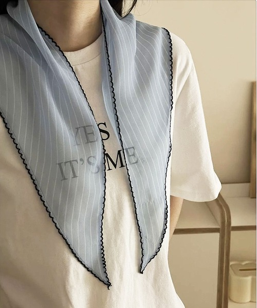 ammy.（エイミードット）の「【 ammy. / エイミードット 】 ストライプ ドット柄 三角スカーフ / ヘアバンド（バンダナ/スカーフ・レディース・B/D/C/A・FREE）」の8枚目の写真