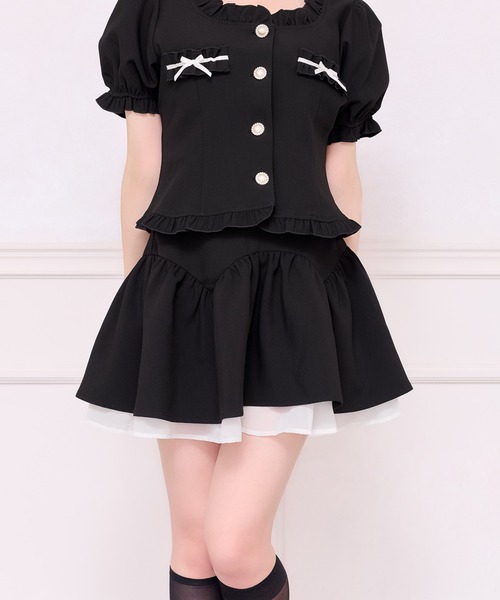 セール】【セット着用可能】【French Girly Collection】タックフレア