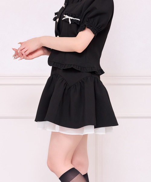 セール】【セット着用可能】【French Girly Collection】タックフレア