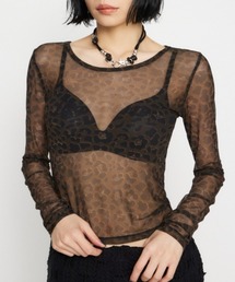 LEOPARD SHEER トップス