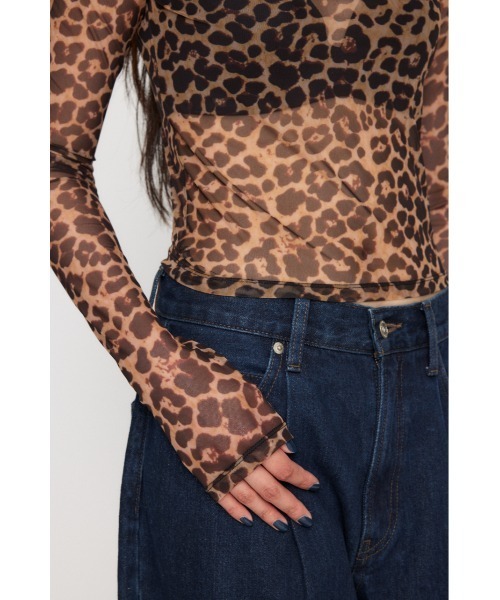 LAGUA GEM（ラグアジェム）の「LEOPARD SHEER トップス（Tシャツ/カットソー・レディース・グレー/ブラウン/ライトベージュ・FREE）」の6枚目の写真