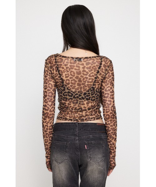 LAGUA GEM（ラグアジェム）の「LEOPARD SHEER トップス（Tシャツ/カットソー・レディース・グレー/ブラウン/ライトベージュ・FREE）」の15枚目の写真