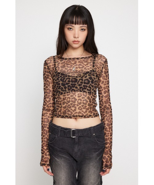 セール】LEOPARD SHEER トップス（Tシャツ/カットソー）｜LAGUA GEM