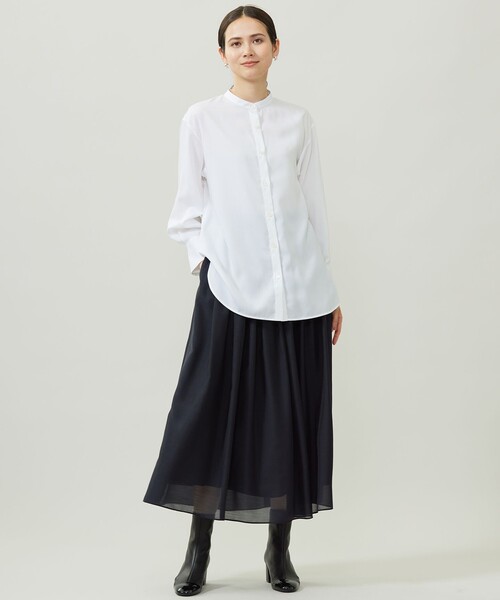 自由区(ジユウク)の「SOMELOSバンドカラー ブラウス(シャツ/ブラウス・レディース・ふじ色系1/グレー系1/アイボリー系・46/44)」の18枚目の写真