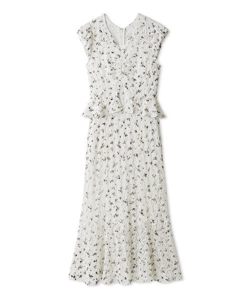 CELFORD(セルフォード)の「ピグメントフラワーワンピース(ワンピース・レディース・ライトベージュ/オフホワイト/ブラック・36/38)」の5枚目の写真