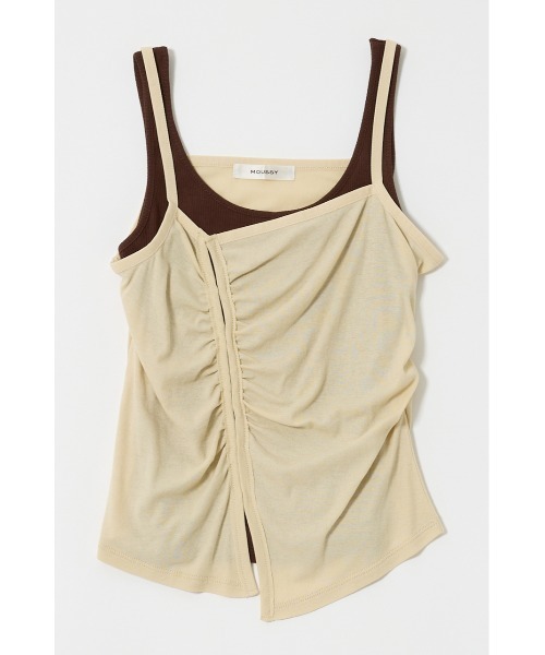 MOUSSY（マウジー）の「DOUBLE LAYERED SHEER タンクトップ（タンクトップ・レディース・キナリ/カーキ/ブラック・FREE）」の5枚目の写真