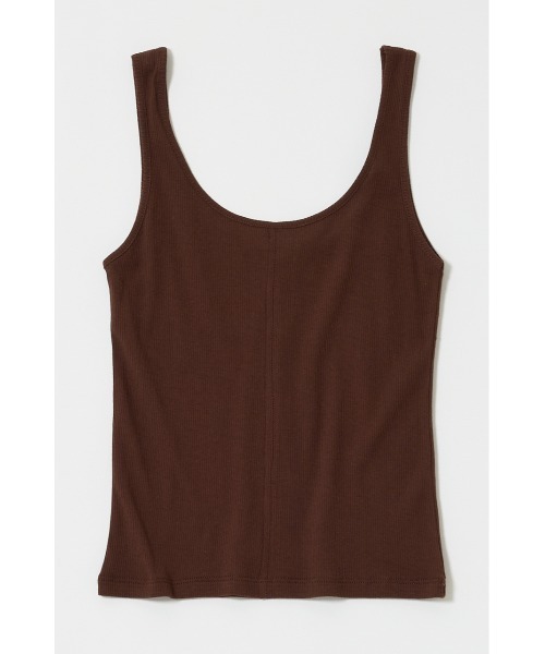 MOUSSY（マウジー）の「DOUBLE LAYERED SHEER タンクトップ（タンクトップ・レディース・キナリ/カーキ/ブラック・FREE）」の6枚目の写真