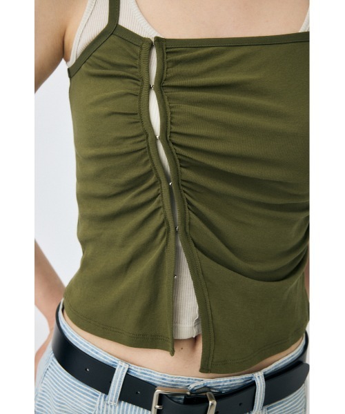 MOUSSY（マウジー）の「DOUBLE LAYERED SHEER タンクトップ（タンクトップ・レディース・キナリ/カーキ/ブラック・FREE）」の16枚目の写真