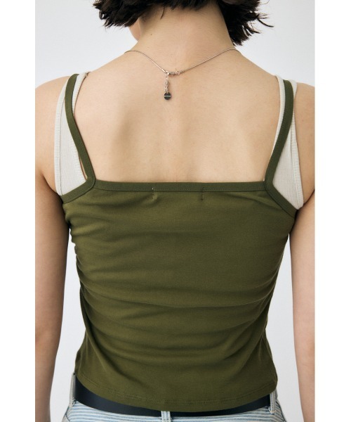 MOUSSY（マウジー）の「DOUBLE LAYERED SHEER タンクトップ（タンクトップ・レディース・キナリ/カーキ/ブラック・FREE）」の17枚目の写真