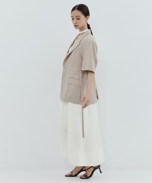 STUDIOUS（ステュディオス）の「【STUDIOUS/ステュディオス】Half Sleeve Summer Wool Jacket/ハーフスリーブサマーウールジャケット（テーラードジャケット・レディース・ダークグレー/ベージュ・1/2）」の17枚目の写真